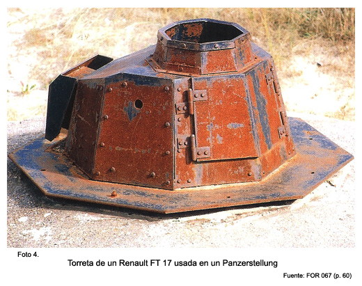 Torreta de un Renault FT 17 usada en un Panzerstellung