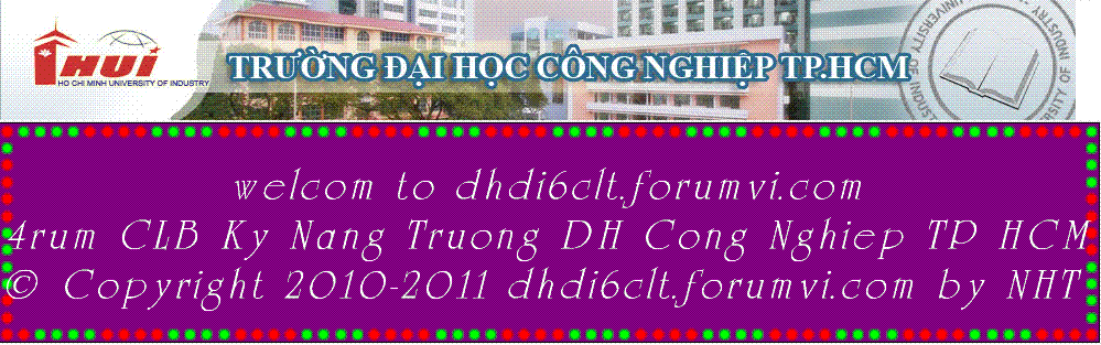 WELCOME TO FORUM DHDI6CLT CLASS - INDUSTRIAL